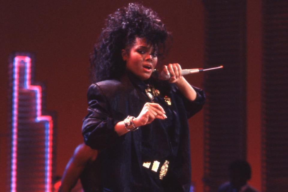 <p> Soul Train via Getty</p> Janet Jackson in 1986