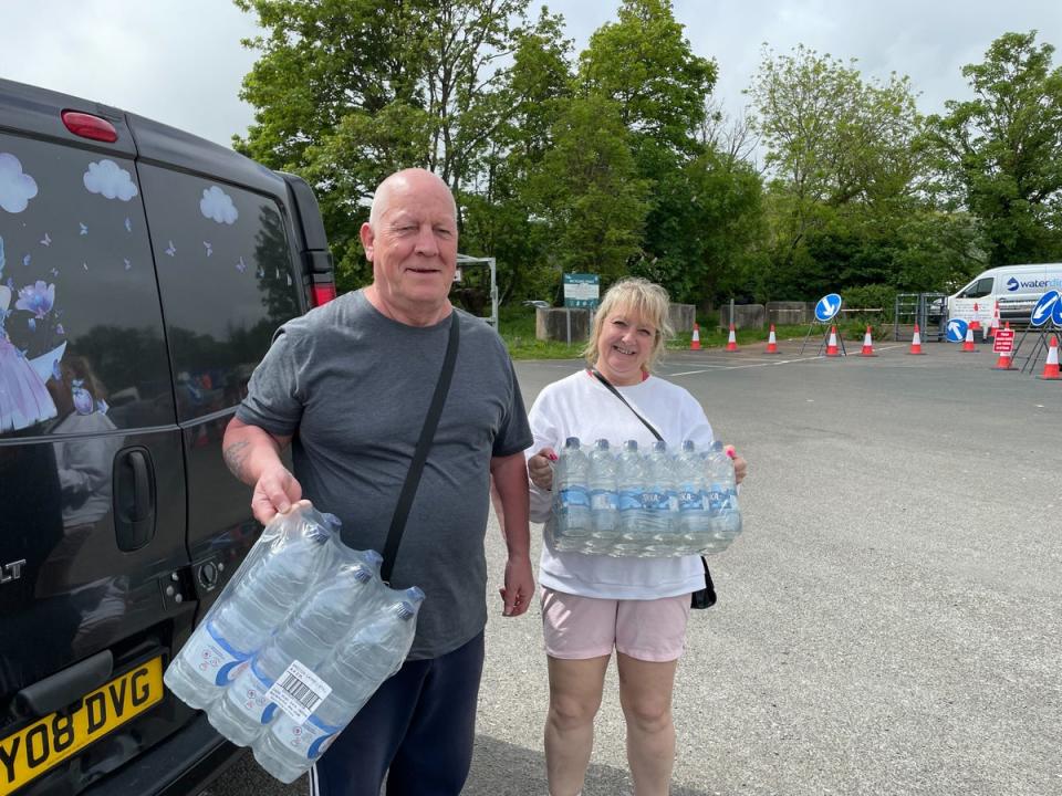 ‘It’s disgusting,’ says Martin Thackery, who collected water with his daughter Deborah at Broadsands car park (The Independent)