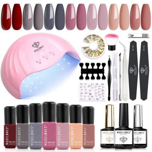 3) Gel Nail Polish Kit with UV Light