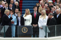 <p>President Donald Trump takes the oath of office from Supreme Court Chief Justice John Roberts on the West Front of the U.S. Capitol on January 20, 2017 in Washington, DC. (Photo: Alex Wong/Getty Images) </p>