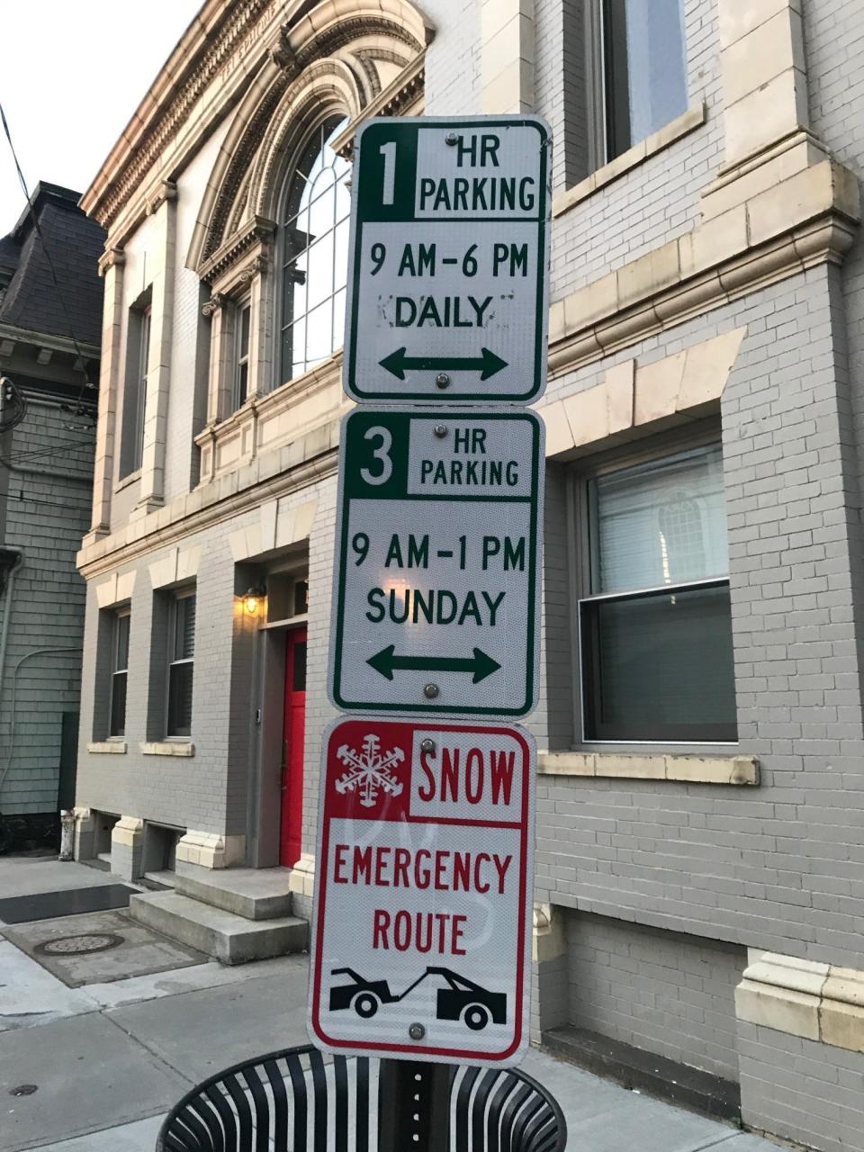 Parking signage in Newport.