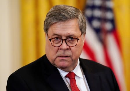 FILE PHOTO: U.S. Attorney General William Barr at the "2019 Prison Reform Summit" in the East Room of the White House in Washington
