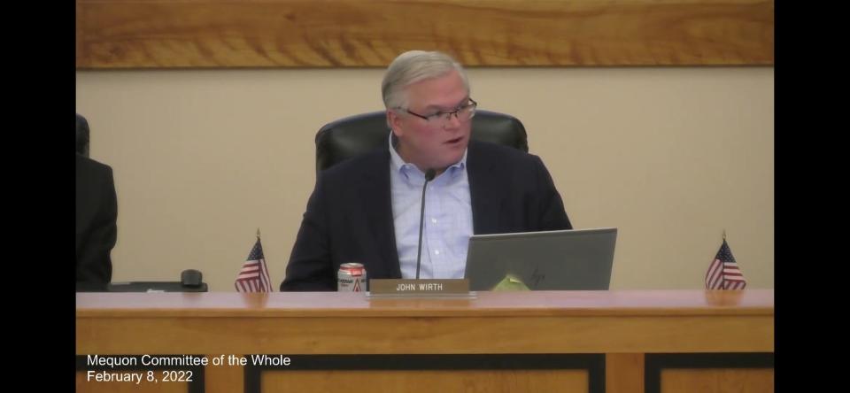 Mequon Mayor John Wirth discusses the city's recently approved sign ordinance during a committee of the whole meeting Feb. 8