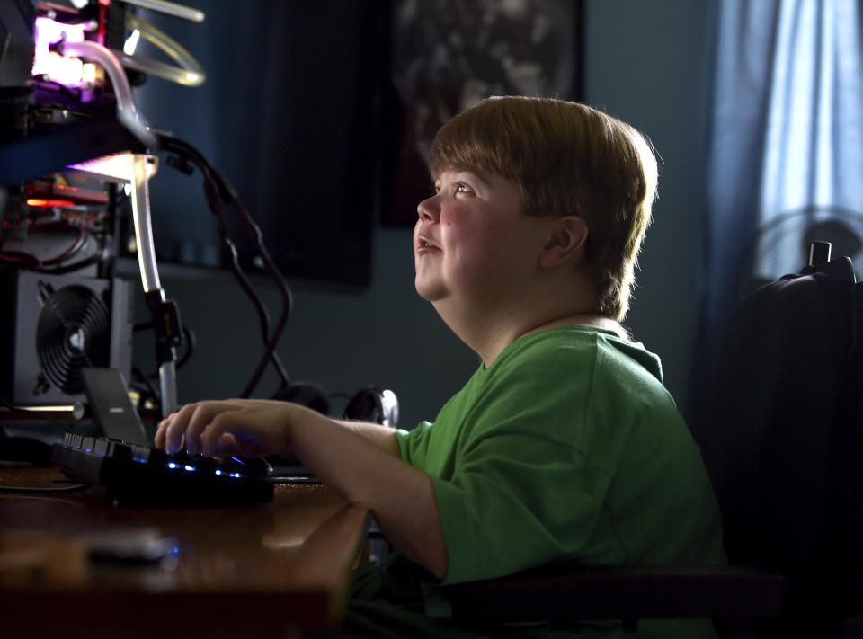 FILE - This undated photo shows Terry Horgan of Montour Falls, N.Y. Horgan, 27, the lone volunteer in a gene-editing study targeting a rare form of Duchenne muscular dystrophy, likely died after having a reaction to the virus that delivered the therapy in his body, researchers concluded in an early study released in May 2023. (Kate Collins/The Journal via AP, File)