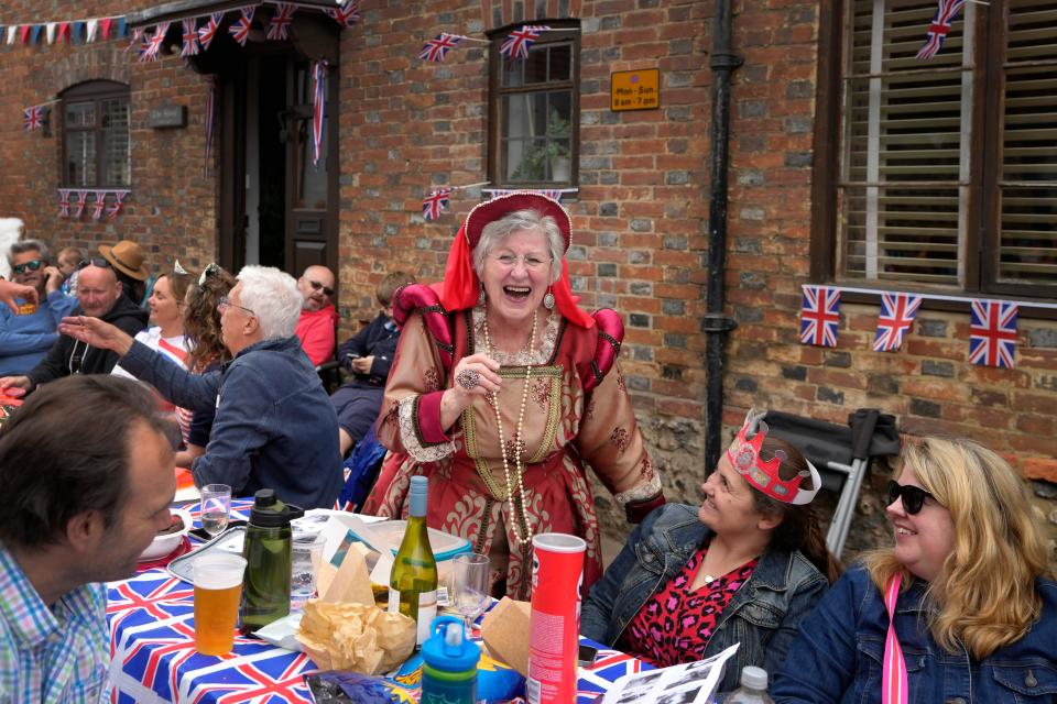 A Big Lunch celebration in Alfriston in East Sussex (AP)