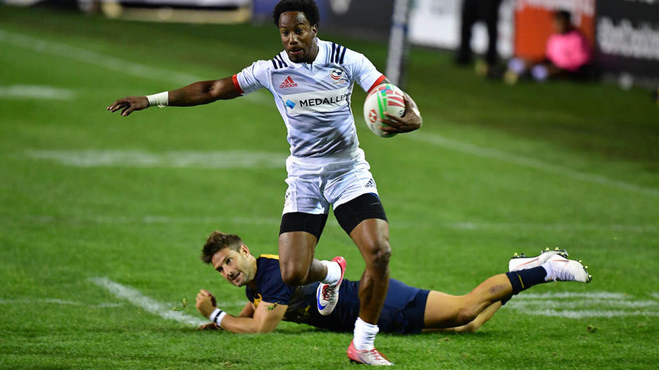 Carlin Isles in action. (Photo by Frederic J. BROWN / AFP)        (Photo credit should read FREDERIC J. BROWN/AFP/Getty Images)