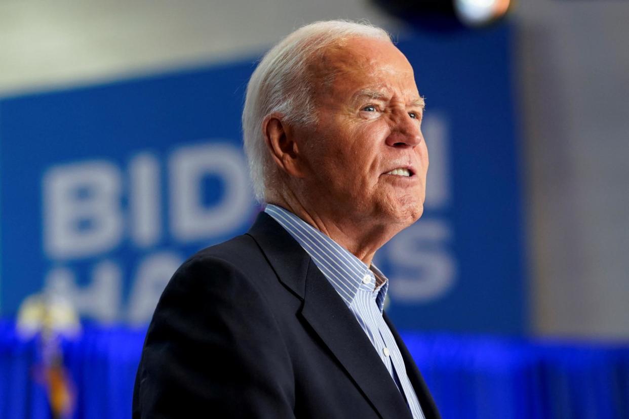 <span>Joe Biden at a campaign event in Madison, Wisconsin, on 5 July. </span><span>Photograph: Nathan Howard/Reuters</span>