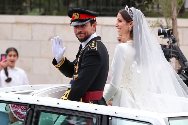 <p>KHALIL MAZRAAWI/AFP via Getty</p> Jordan Royal Wedding