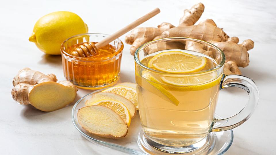 ginger tea with lemon and honey