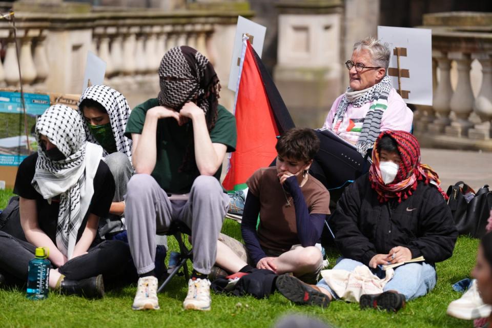 Students involved in a pro-Palestinian protest (PA Wire)