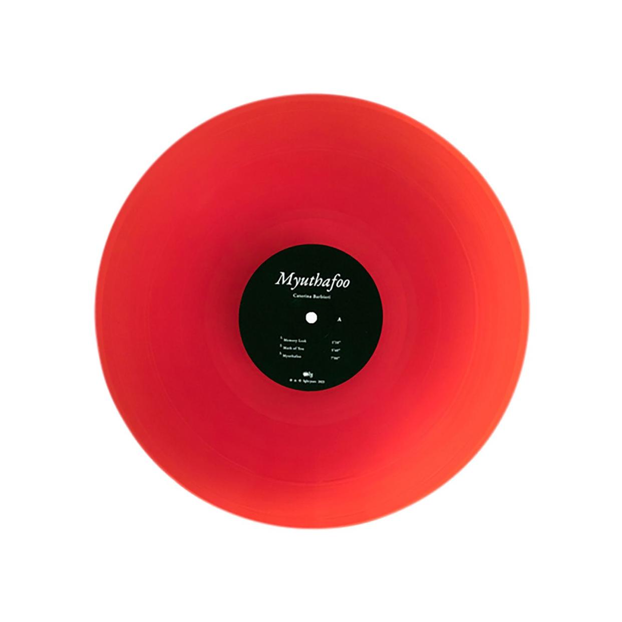 a red record with a black center