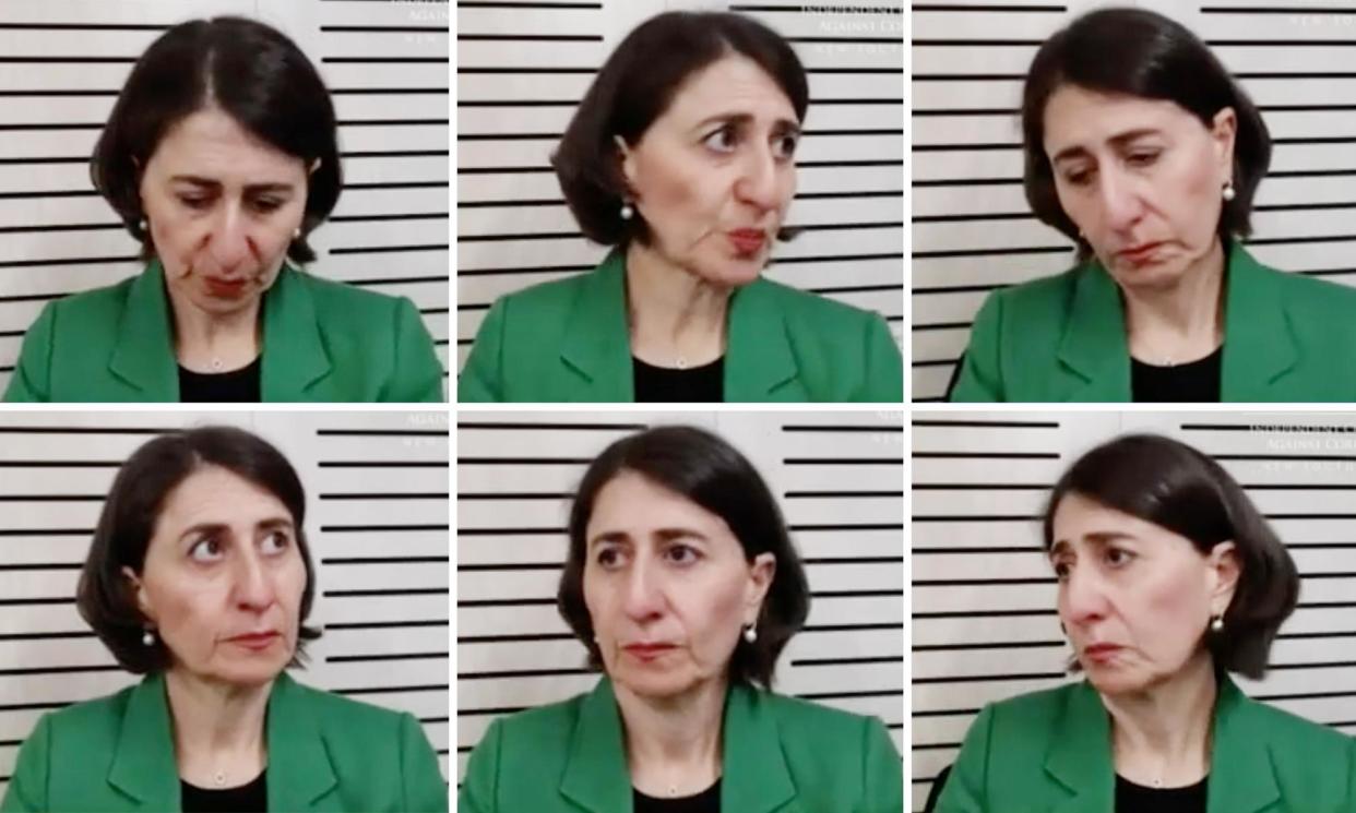 <span>A composite of Gladys Berejiklian at the Icac hearings in October 2021. The watchdog found she engaged in serious corrupt conduct.</span><span>Composite: ICAC</span>