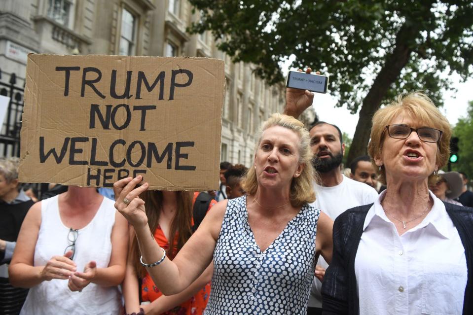 <p>Here are women marching in Westminster in central London.</p>