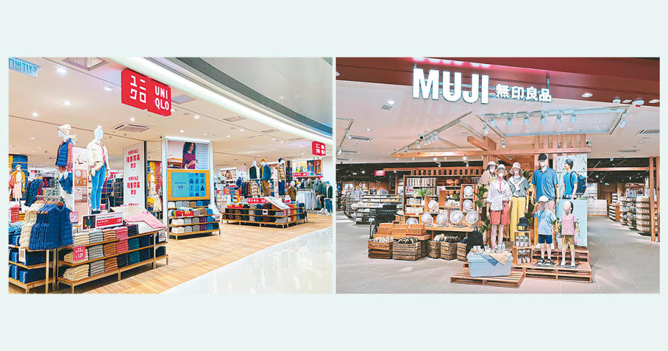 近年包括UNIQLO（左圖）和MUJI（右圖）等日本品牌在港擴大版圖，歐美系的H&M與Zara卻不斷收縮業務。