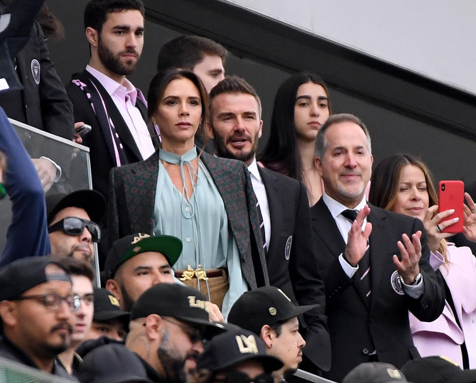 David and Victoria Beckham teased each other with the candid singing video on Instagram. (Getty)