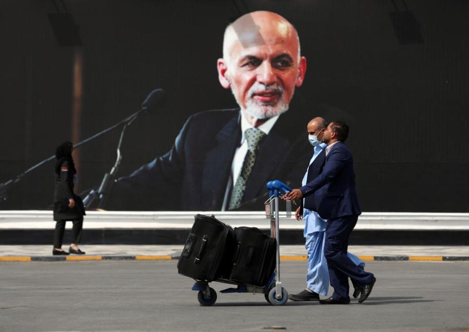 Ashraf Ghani offered his second apology to the people of Afghanistan following his departure to UAE (AP)