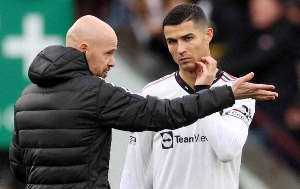 Erik ten Hag passes instructions on to Cristiano Ronaldo - Carl Recine/Reuters