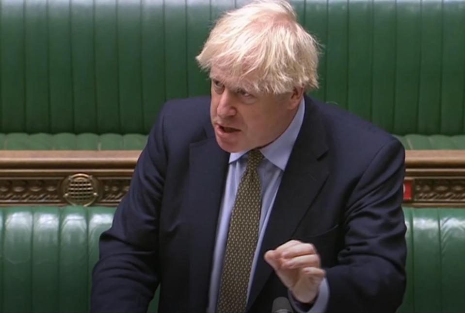 Prime Minister Boris Johnson looks on during a coronavirus briefing in Downing Street, London (PA)