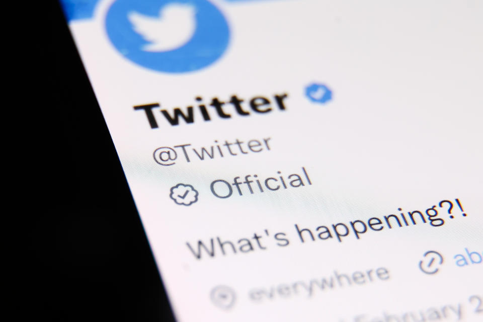 Twitter account on Twitter is seen displayed on a phone screen in this illustration photo taken in Krakow, Poland on November 9, 2022. (Photo by Jakub Porzycki/NurPhoto via Getty Images)