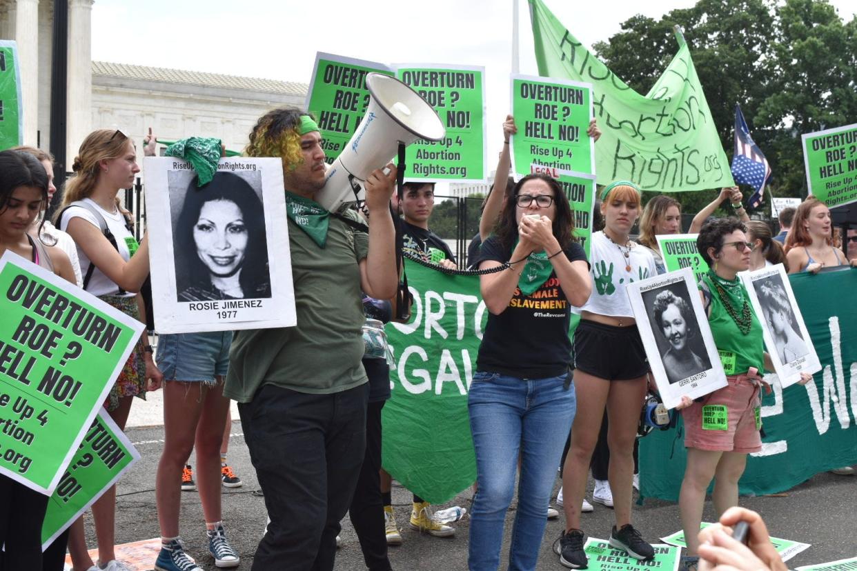 Protesters outside of Supreme Court