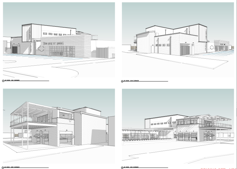 Renderings of a planned two-story expansion at Trailside Tap in Ankeny's Uptown neighborhood.