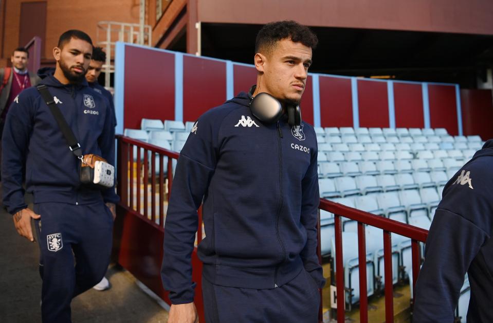 Philippe Coutinho arrives at Villa Park for the game (Getty Images)
