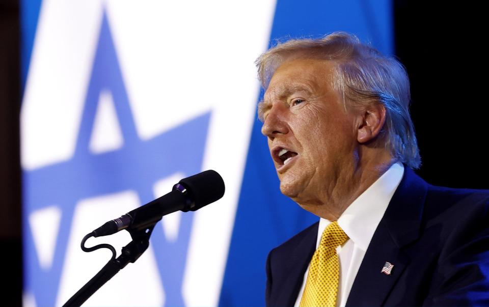 Donald Trump speaks at the Israeli American Council National Summit