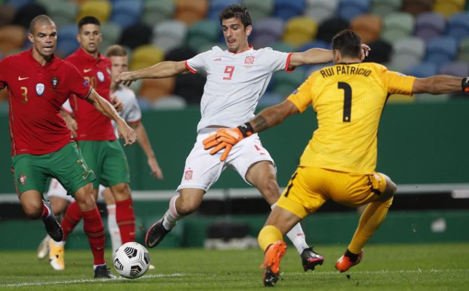 Gerard Moreno in action for Spain against Portugal last October.