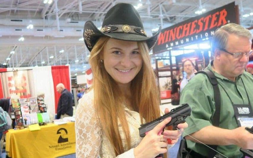 Maria Butina, pictured at a gun rally