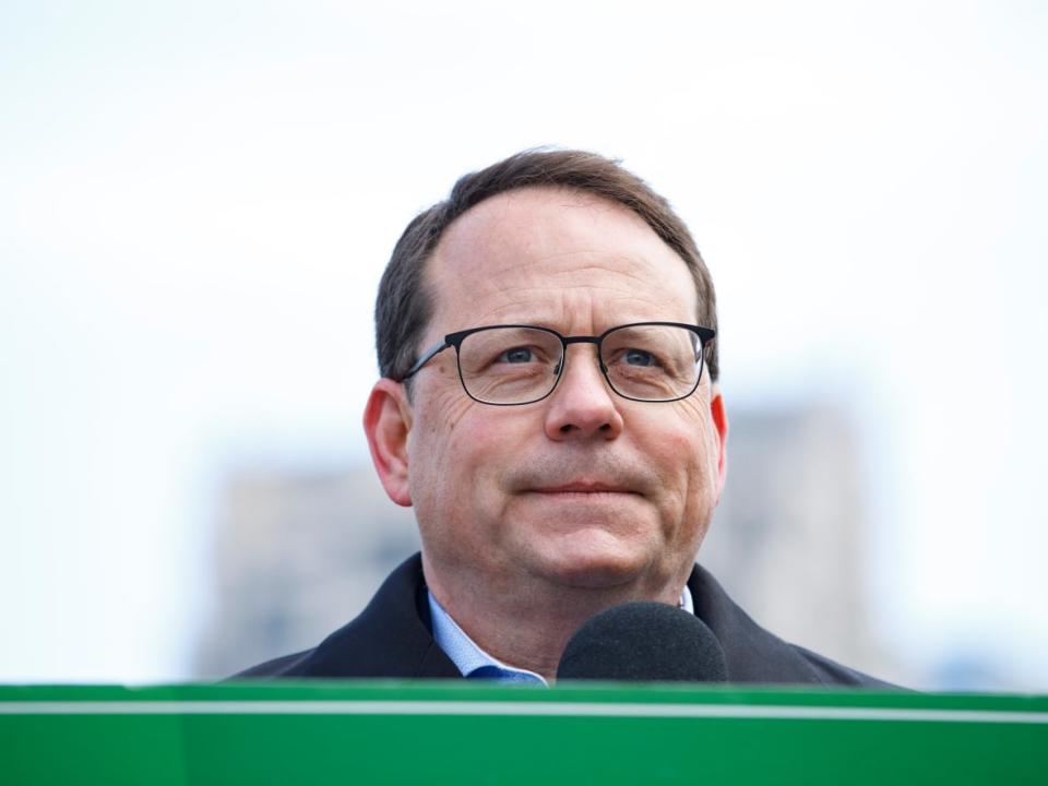 Ontario Green leader Mike Schreiner said there was too much unfinished business for him to leave the party and run for the Liberal leadership.  (Alex Lupul/CBC - photo credit)