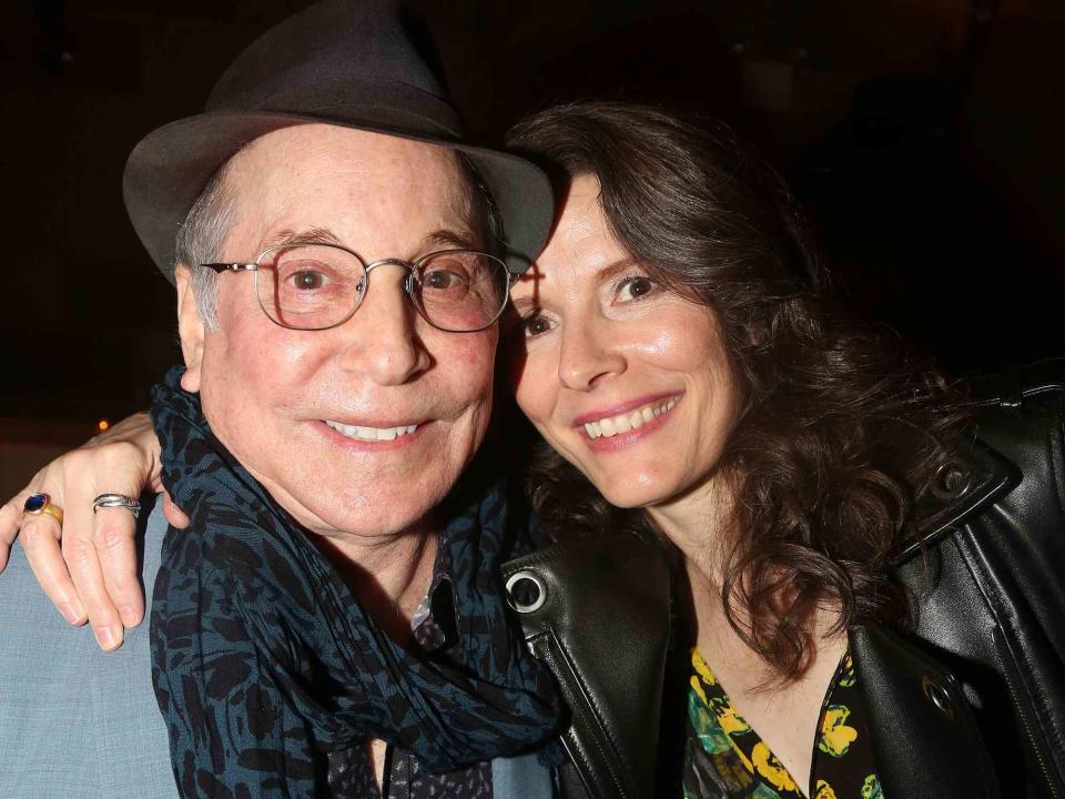 <p>Bruce Glikas/Bruce Glikas/FilmMagic</p> Paul Simon and Edie Brickell pose at the opening night after party for her musical 