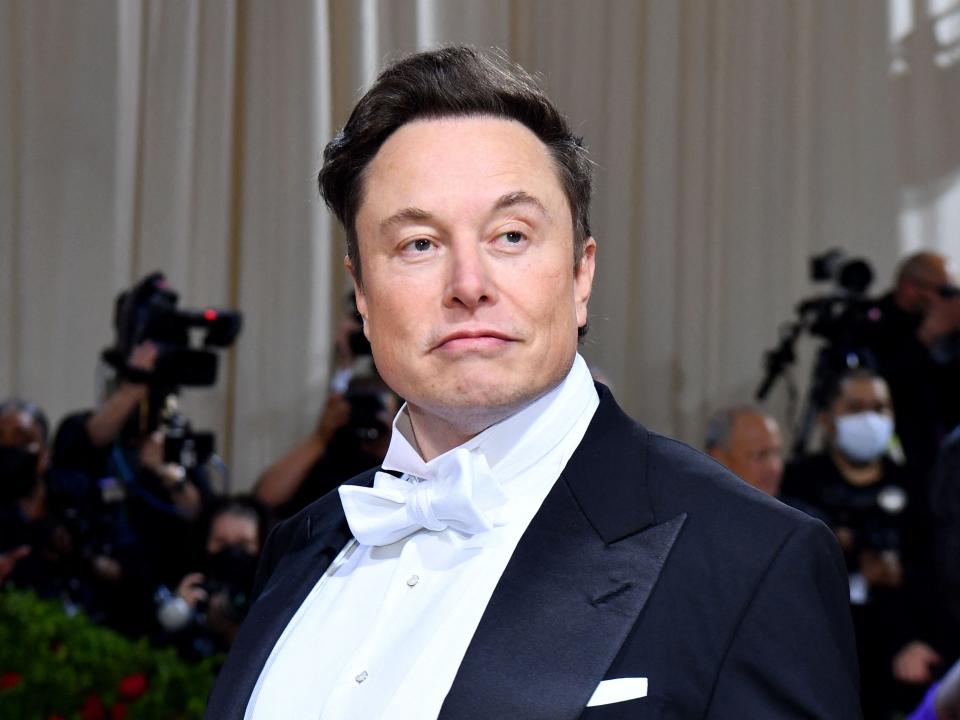 CEO, and chief engineer at SpaceX, Elon Musk, arrives for the 2022 Met Gala at the Metropolitan Museum of Art on May 2, 2022, in New York.