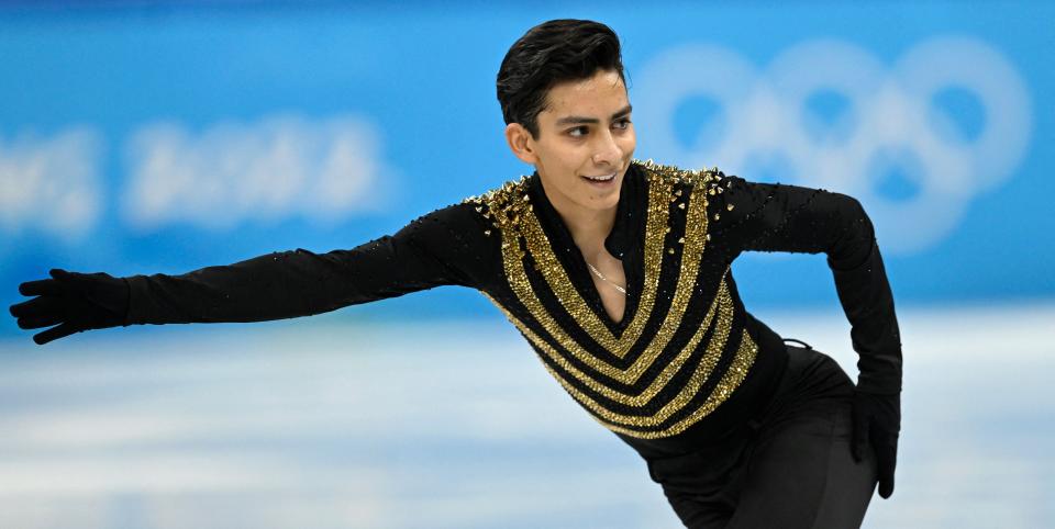 Mexico's Donovan Carrillo competes in the men's single skating short program of the figure skating event during the Beijing 2022 Winter Olympic Games (AFP via Getty Images)