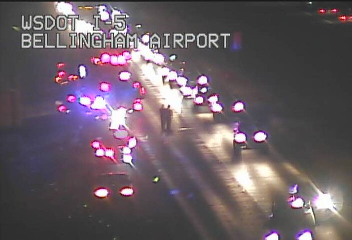 A crash just north of the Bakerview Road exit in Bellingham, Wash., has snarled southbound traffic along Interstate 5 Friday morning, Oct. 7, creating a backup that stretches all the way to Ferndale. Washington State Department of Transportation/Courtesy to The Bellingham Herald