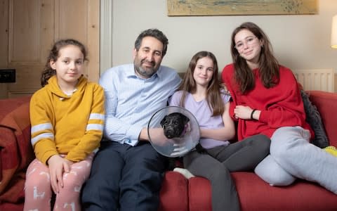 Robert and his family, reunited with Olive - Credit: Geoff Pugh for the Telegraph