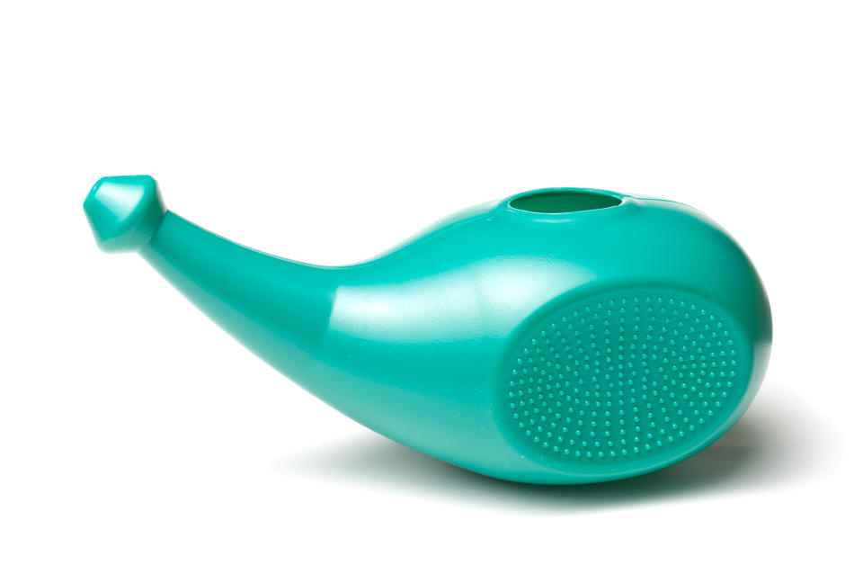 Irrigate your nasal cavity with a neti-pot. It will flush out the viruses and bacteria reducing chances of impending infections.