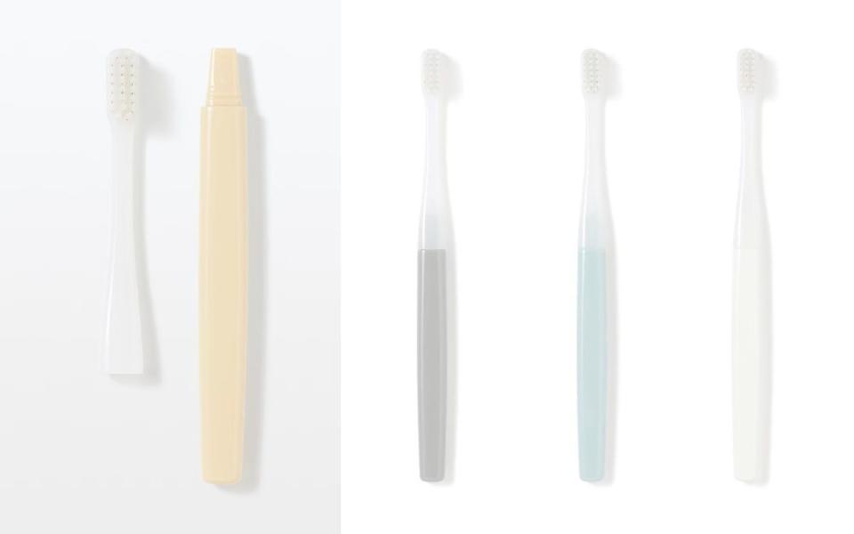 可替換刷頭的牙刷共有三種不同的刷頭 圖片來源：Muji