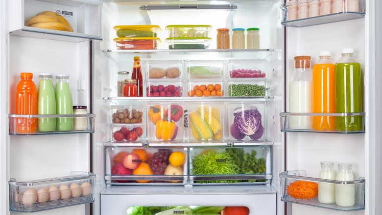 Full and colorful refrigerator