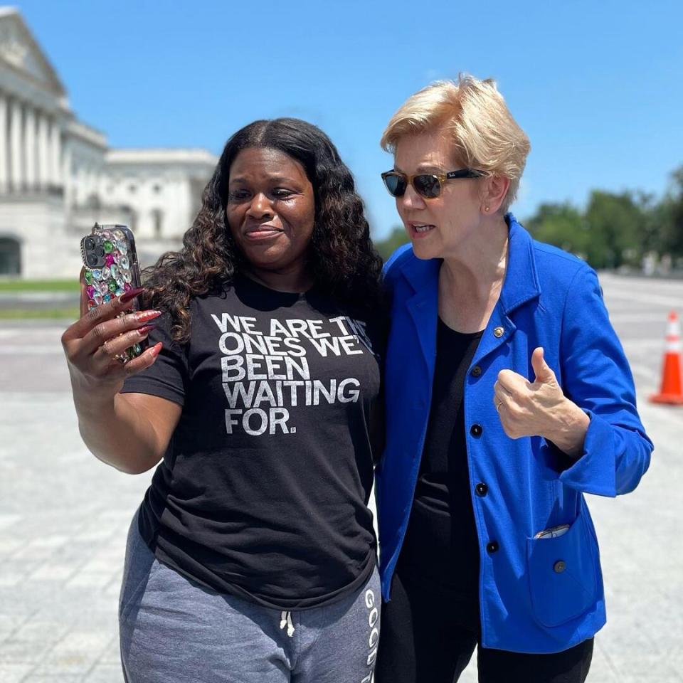 U.S. Rep. Cori Bush spends night outside Capitol to protest return of evictions