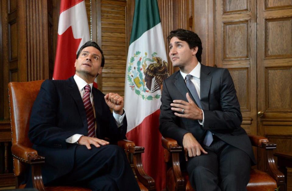 Prime Minister Justin Trudeau meets with Mexican President Enrique Pena Nieto in his office on Parliament Hill in Ottawa on Tuesday, June 28, 2016. THE CANADIAN PRESS/Sean Kilpatrick
