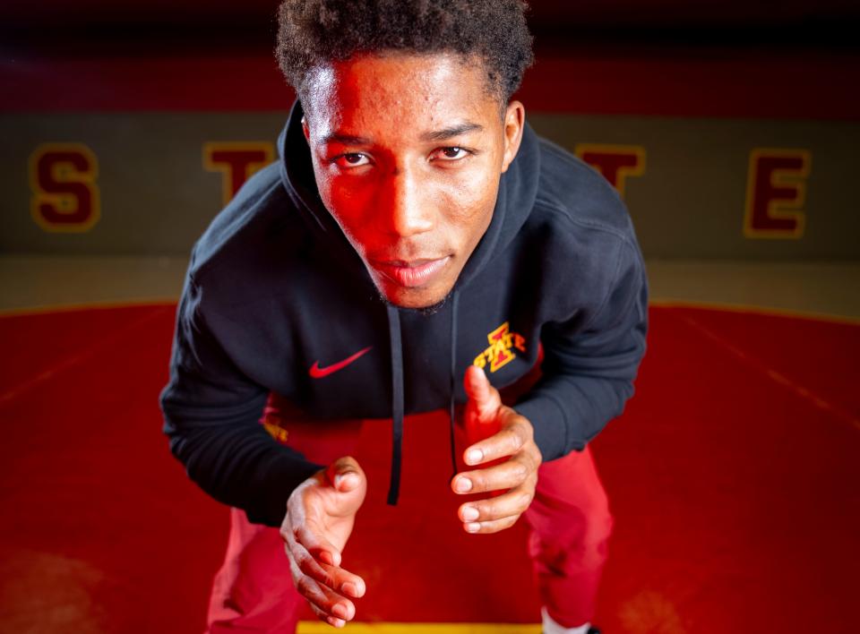 Iowa State wrestler David Carr stands for a photo during Cyclones media day in Ames on Tuesday.