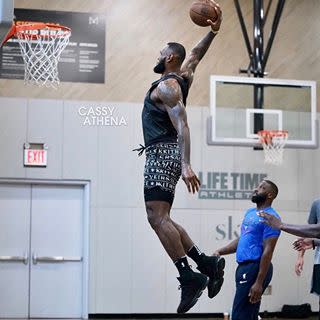 LeBron James Plays Basketball in Eye-Catching Kith x Versace Shorts