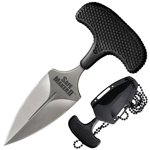 Cold Steel Safe Maker II knife and protective case against white background