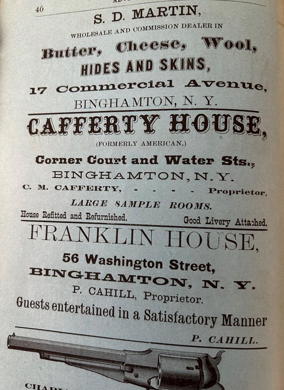 Some local business, such as boarding houses, were listed in 1873.