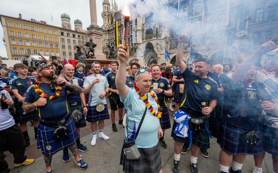 Scotland fan with blue flare