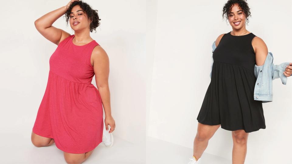 This classic Old Navy fit and flare dress looks flattering on all body sizes.