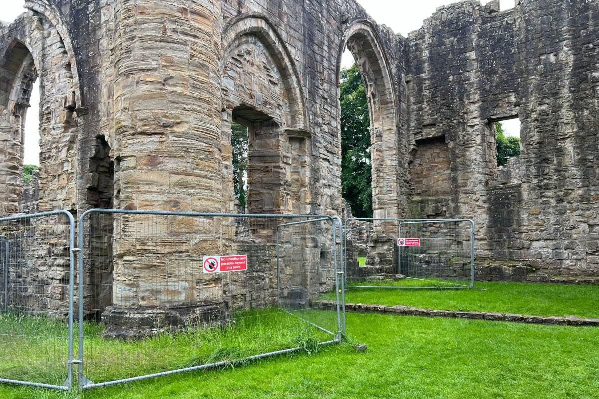 Finchale Abbey fenced off areas <i>(Image: Northern Echo)</i>