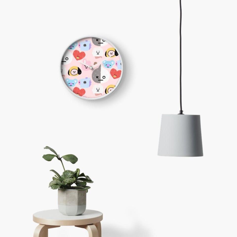 4) BTS21 Characters in Pastel Wall Clock