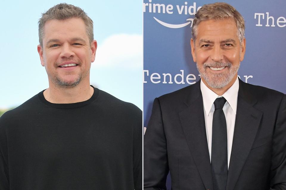 Matt Damon attends &quot;Stillwater&quot; photocall during the 74th annual Cannes Film Festival on July 09, 2021 in Cannes, France. (Photo by Dominique Charriau/WireImage) George Clooney attends a photocall for &quot;The Tender Bar&quot; during the 65th BFI London Film Festival at NoMad London on October 10, 2021 in London, England. (Photo by David M. Benett/Dave Benett/WireImage)