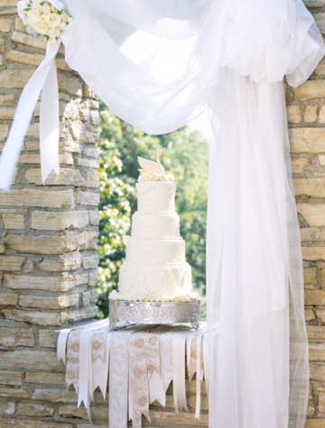 White Champagne Wedding Cake